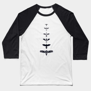 Australian Birds - B&W Baseball T-Shirt